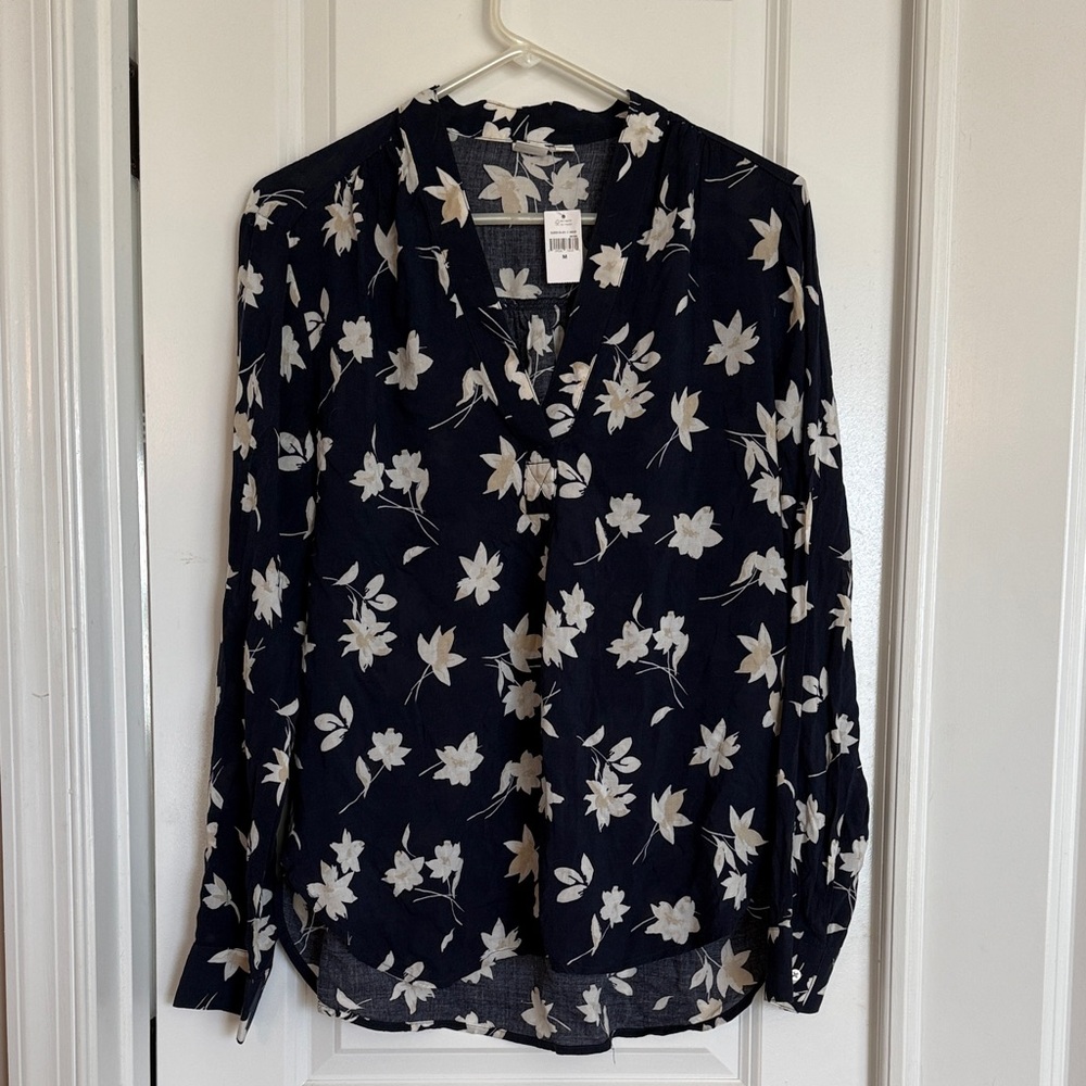 GAP Navy Floral Blouse